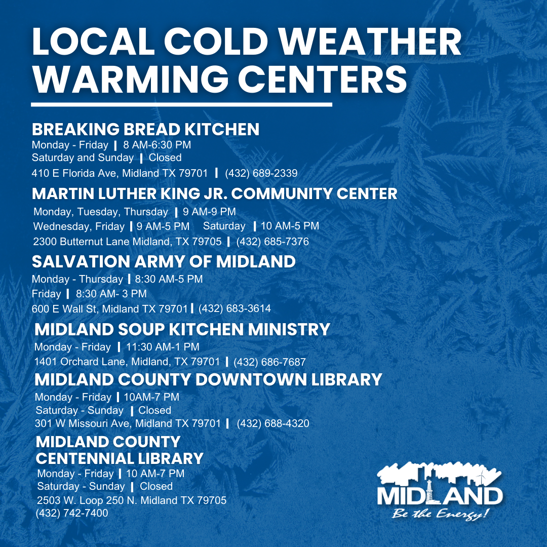 Local Cold Weather Warming Centers FB