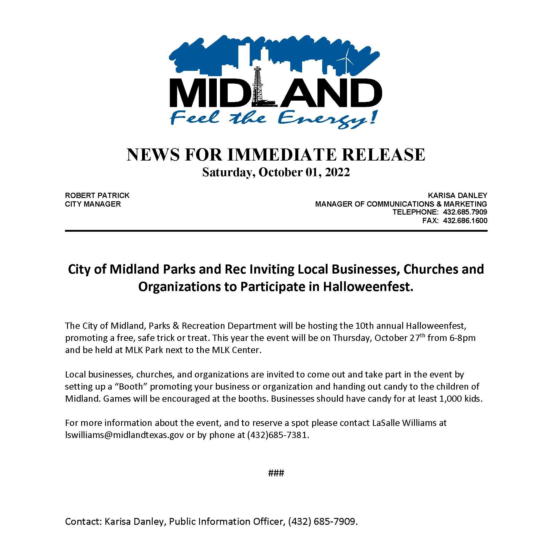 0108903 Press Release_Participate in Halloweenfest